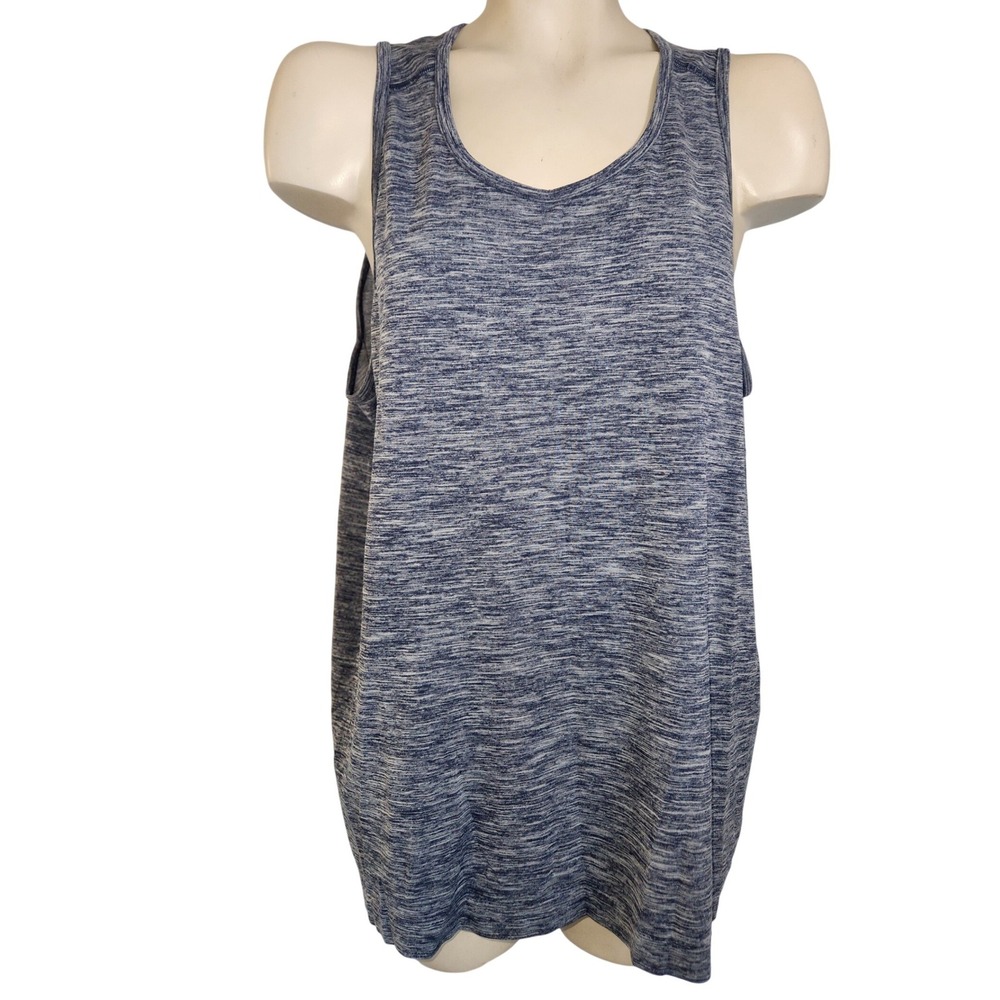Lululemon Metal Vent Tech Tank Top Blue White Space Dye Heathered Mens XL